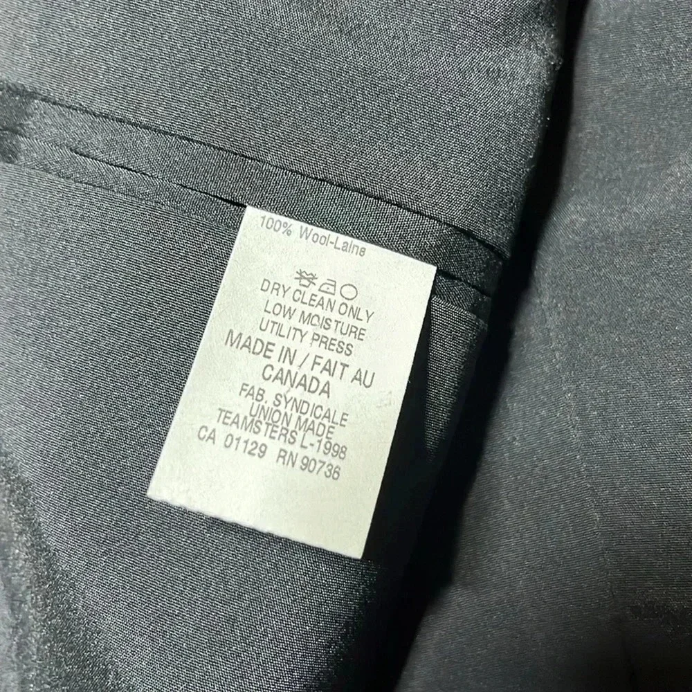 Lauren Ralph Lauren‎ Blazer 46L Grey Pinstripe 100% Wool Two Button Jacket Vtg